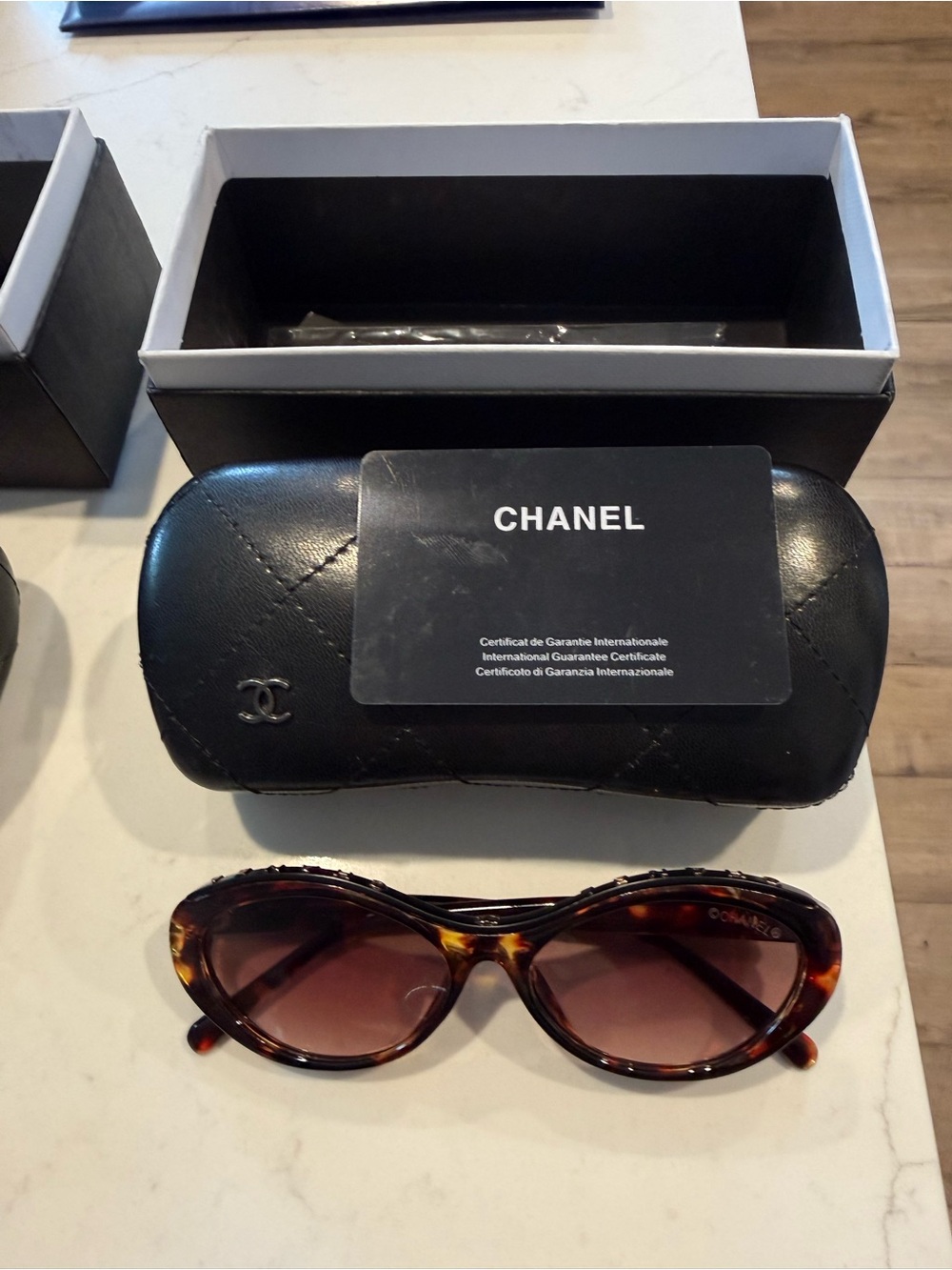 CHANEL Tortoiseshell Sunglasses with Brown Gradient Lenses